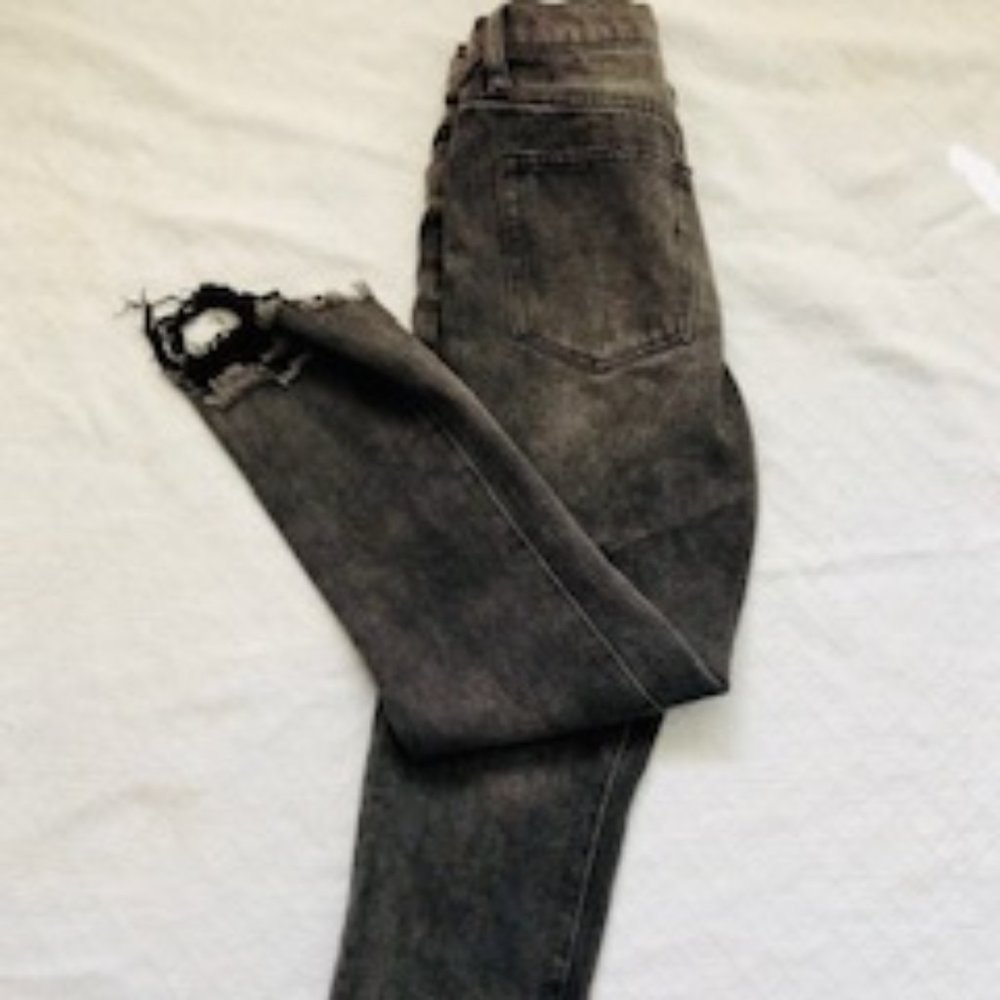 High rise women's black boyfriend jeans